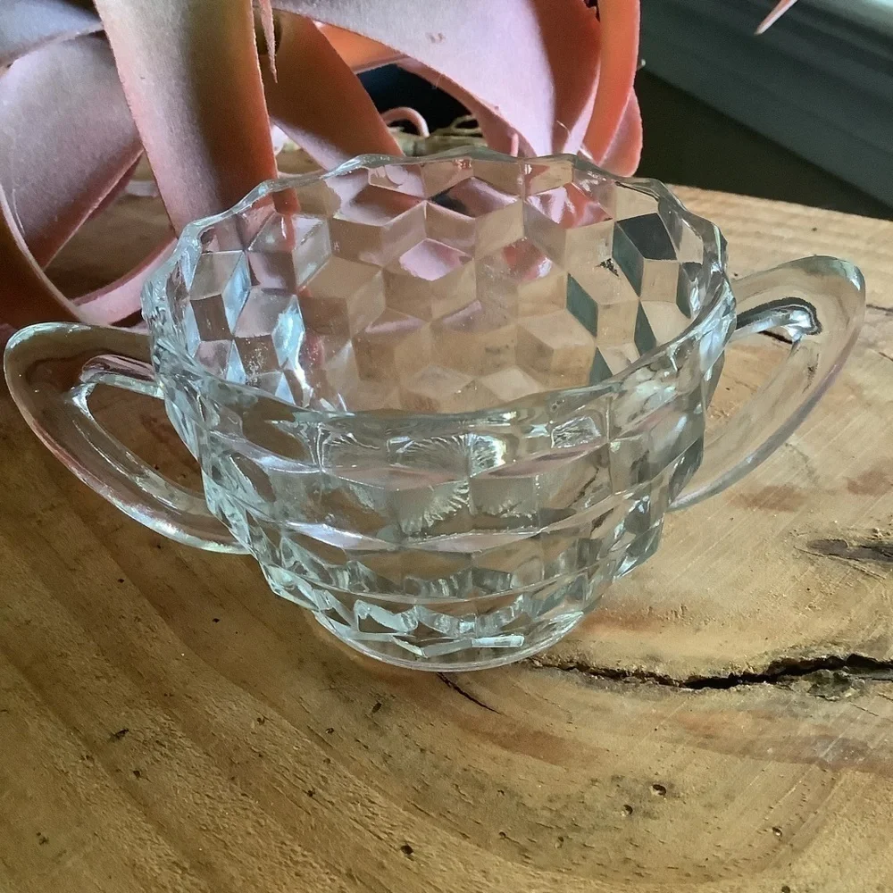 Vintage Fostoria Mini Cream Sugar Set